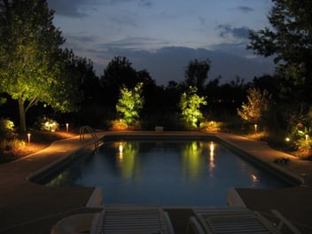 landscape lighting around a pool