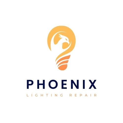 Orange yellow minimalist lightbulb logo